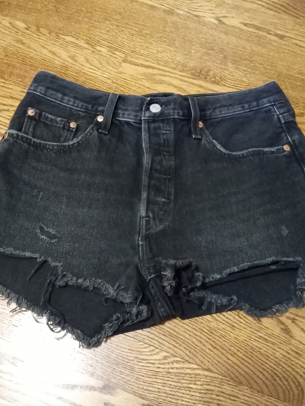 Levis Black 501 Denim Shorts W 29